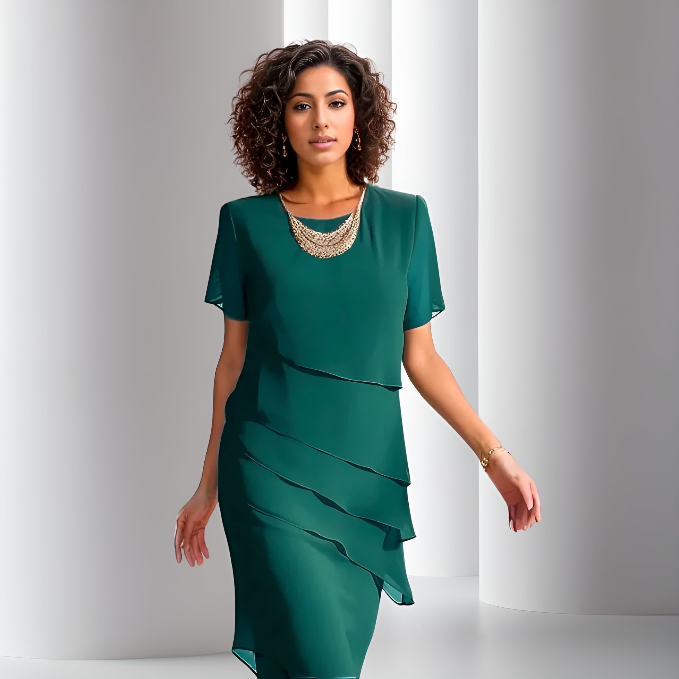 Amélie™ | Plisserte Chiffonkjole