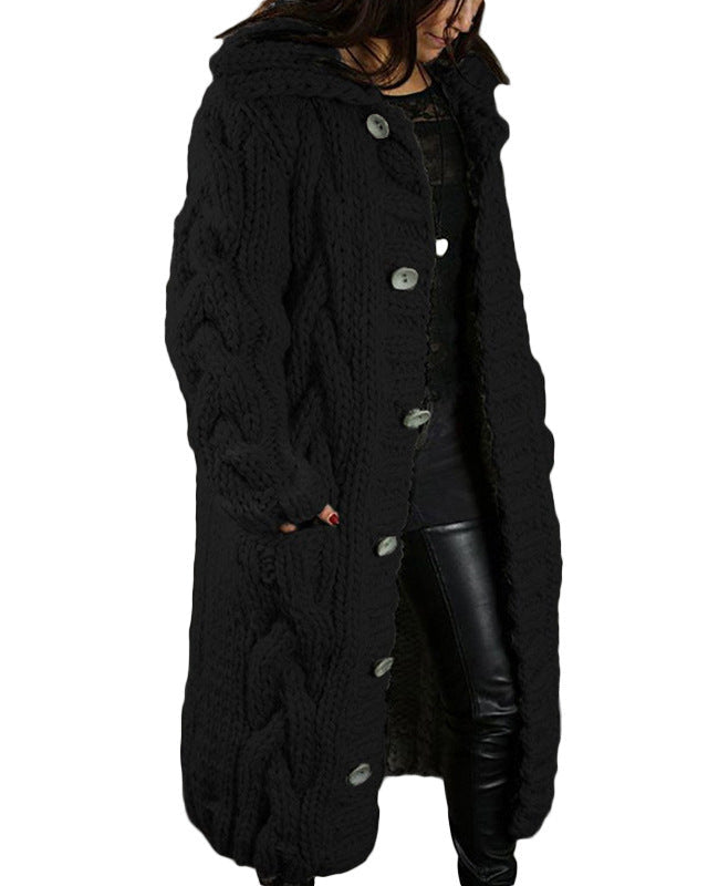 Elena™ | Lang cardigan med Klassisk Kabelstrikk