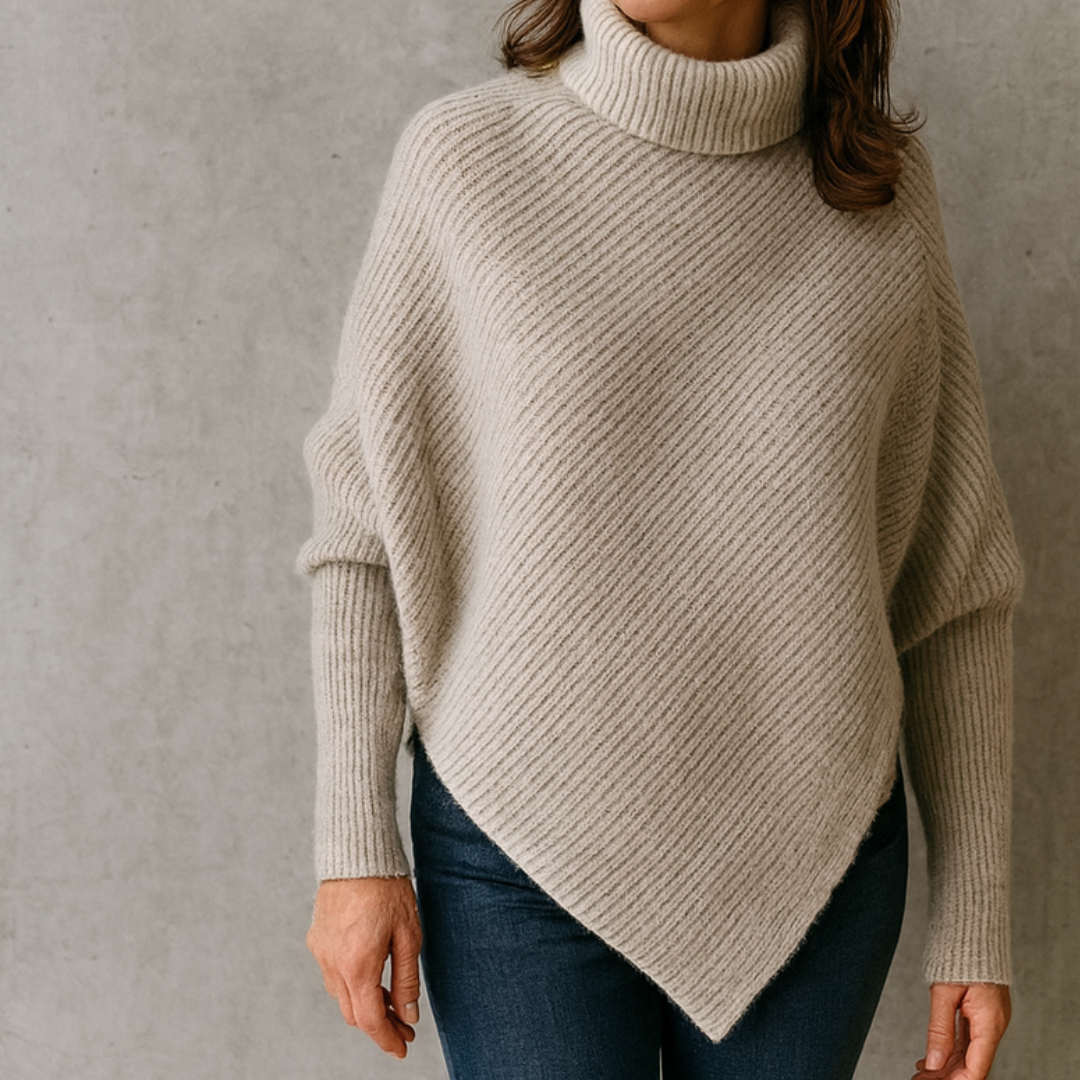 Anneta™ | Oversized poncho-genser med varme og eleganse
