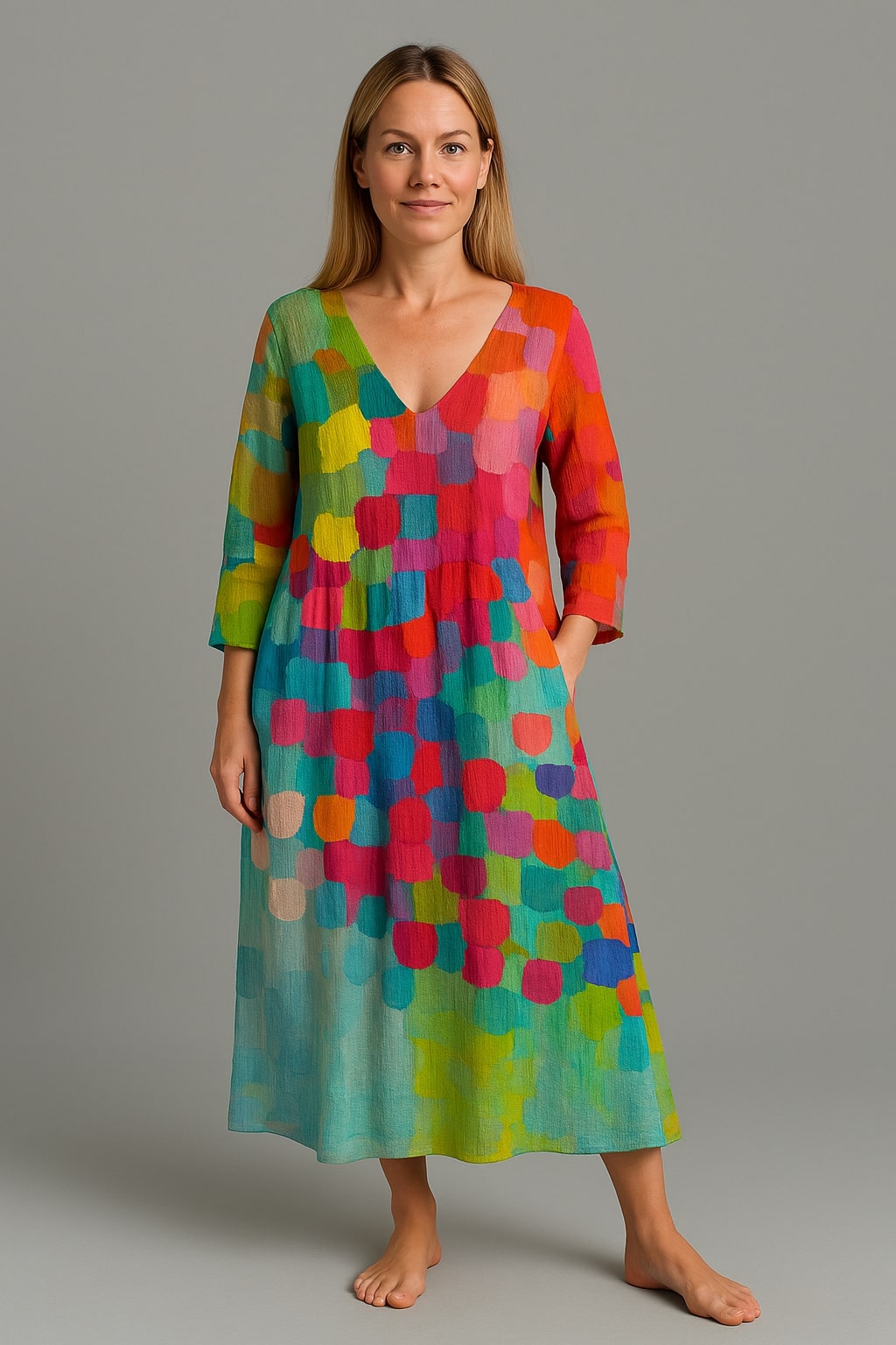 Cecilia™| Fargerik Kjole