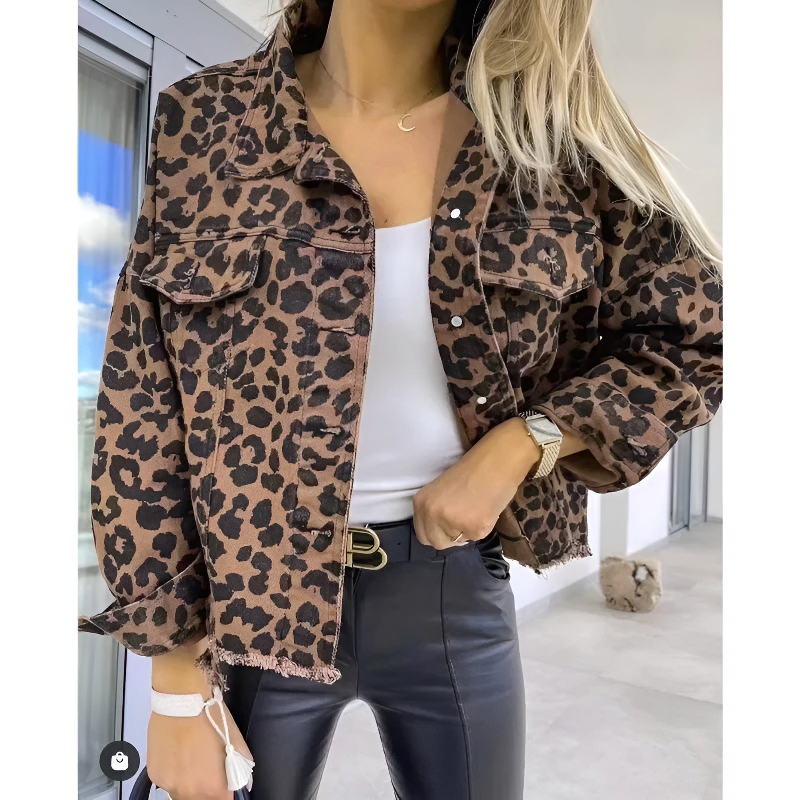 Savannah™ | Leopardprint Denimjakke
