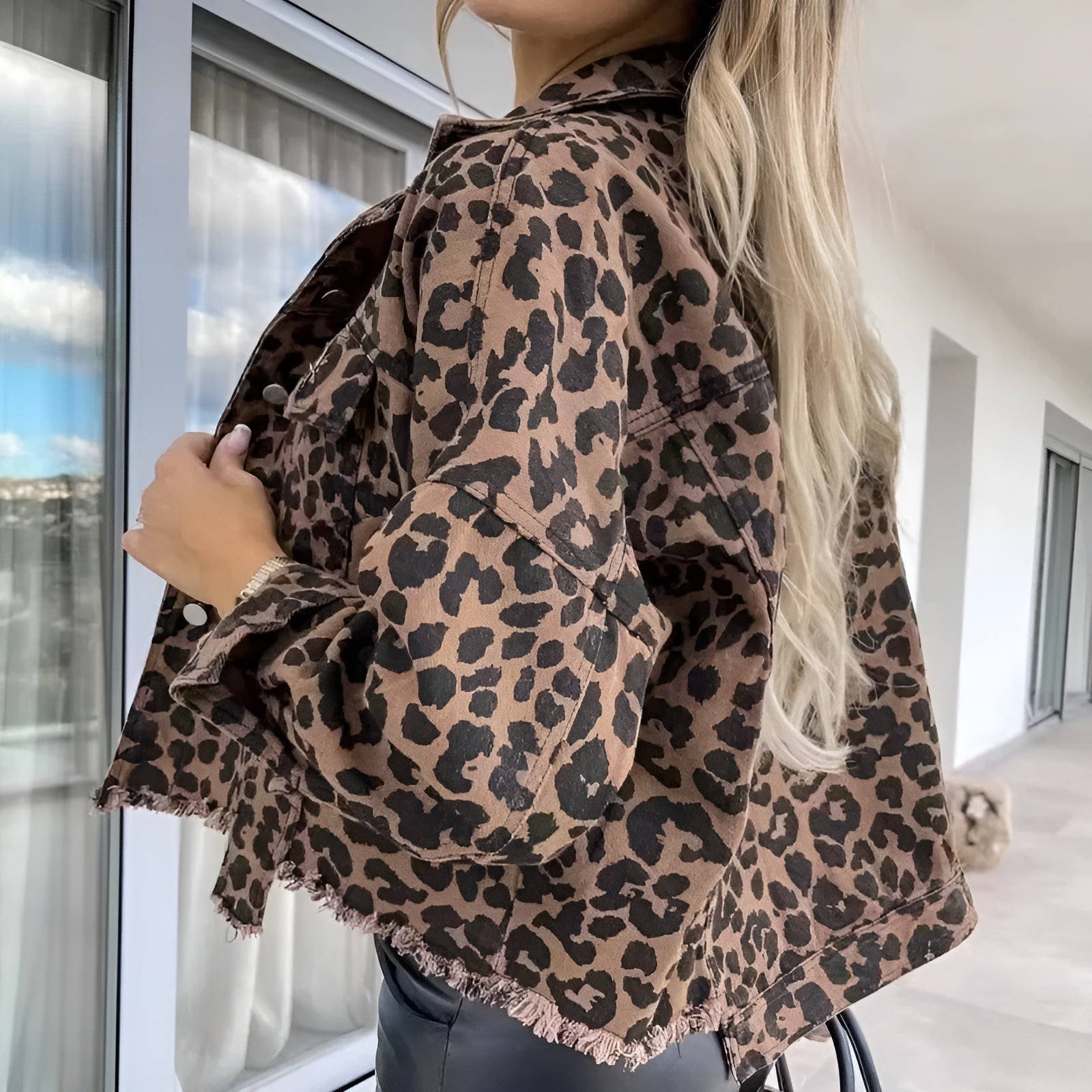 Savannah™ | Leopardprint Denimjakke