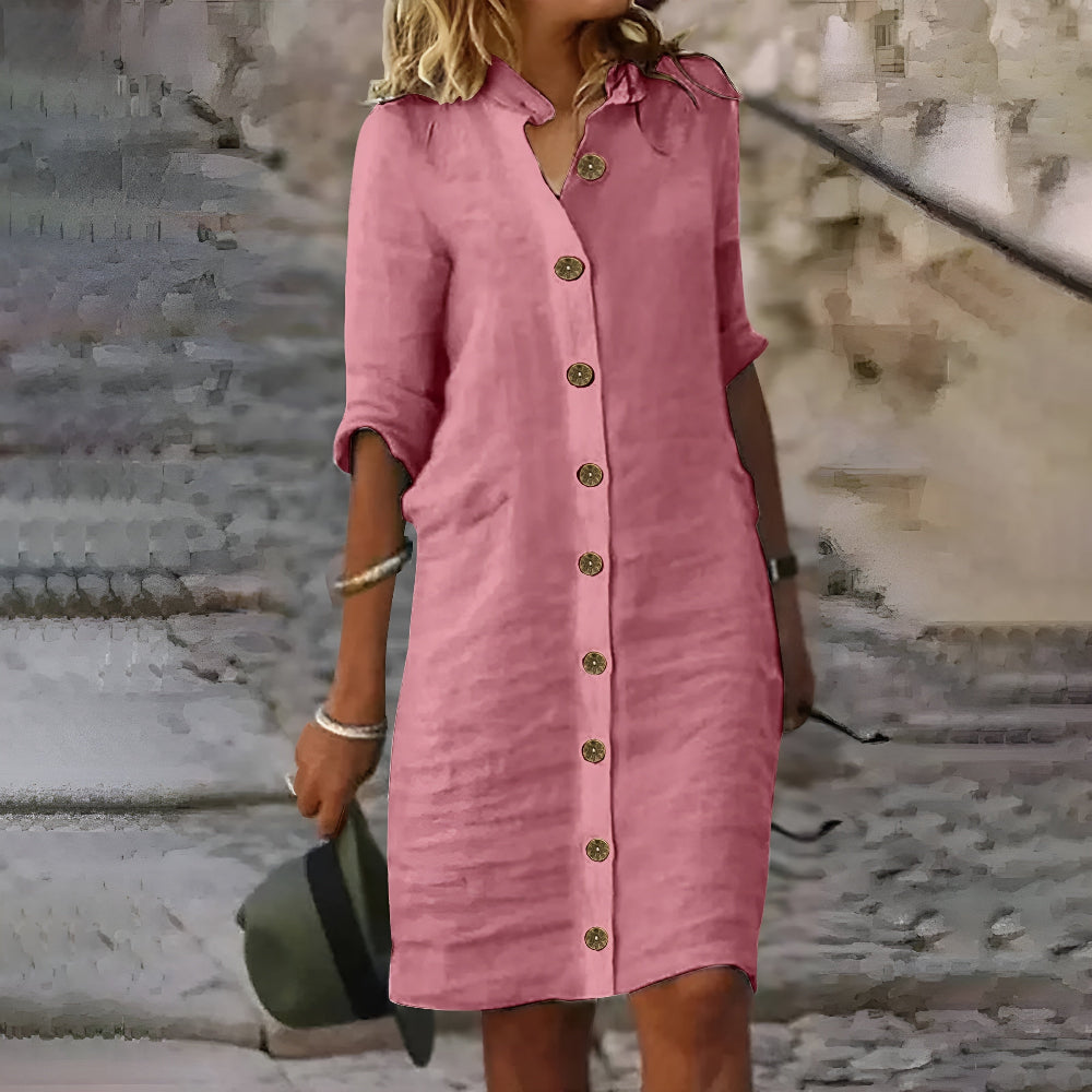 Bea™ | Casual Midi-Skjortekjole
