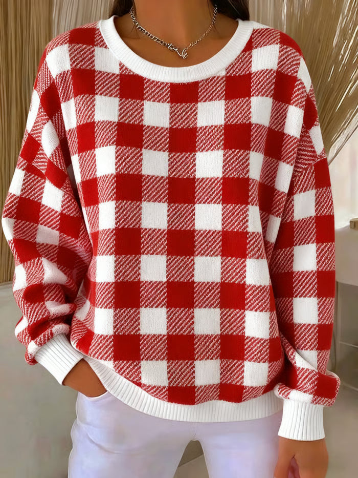 Tess™ | Strikket genser med rutemønster