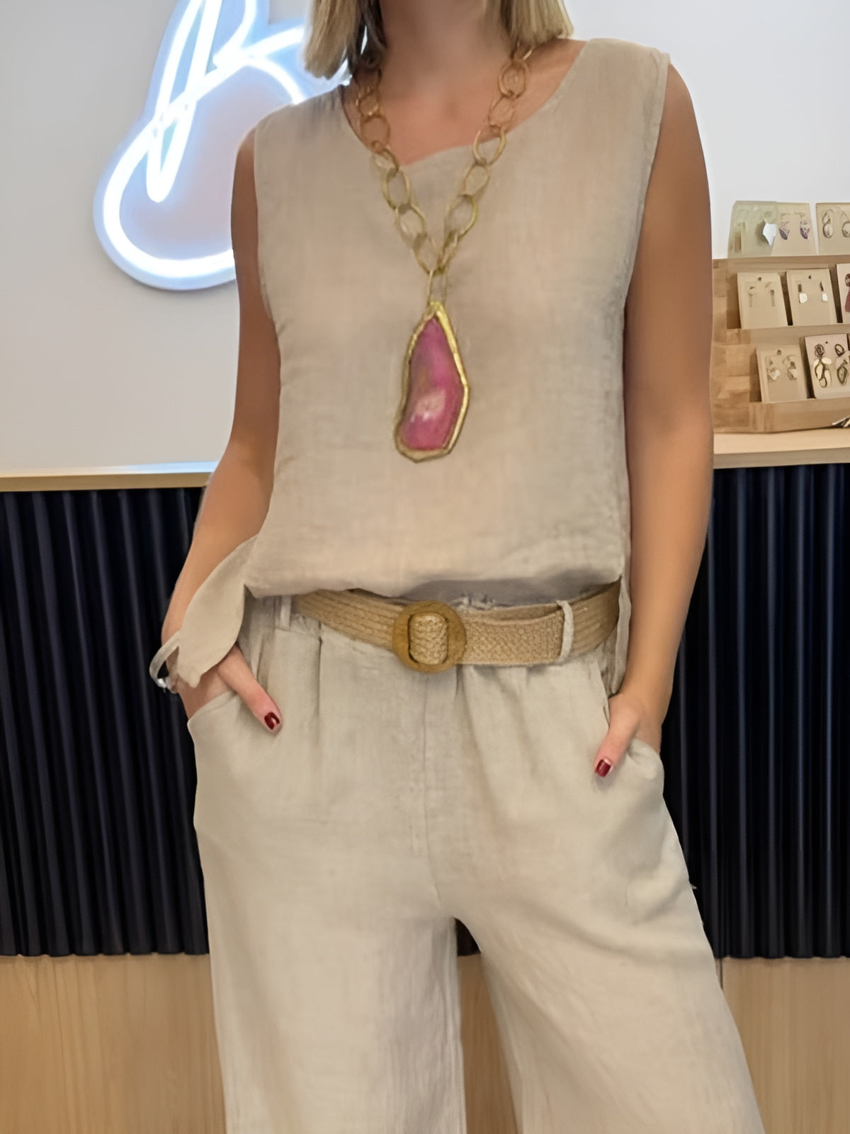 Runa™ | To-delt Sett i Bomull og Lin