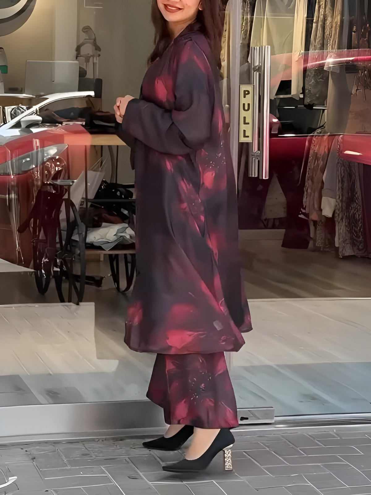 Åsa™ | Lapel Button Print Svart Set