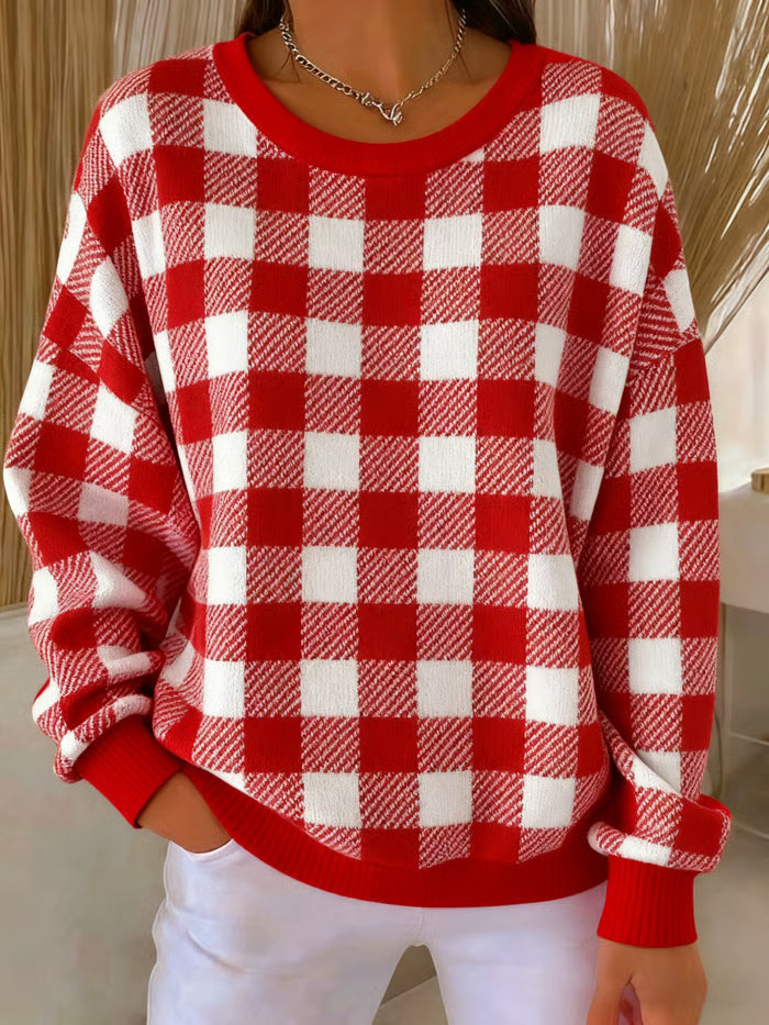 Tess™ | Strikket genser med rutemønster