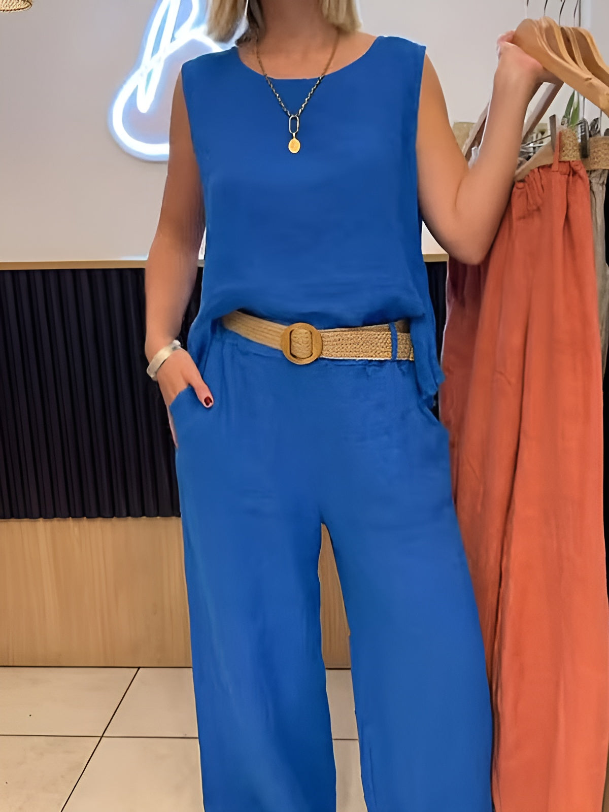 Runa™ | To-delt Sett i Bomull og Lin