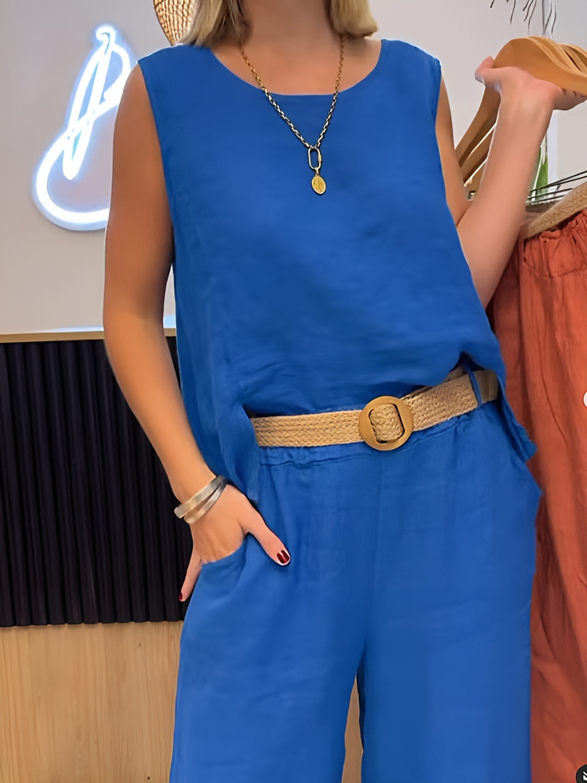 Runa™ | To-delt Sett i Bomull og Lin