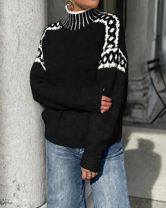 Olivia™ | Genser med høy hals i strikk