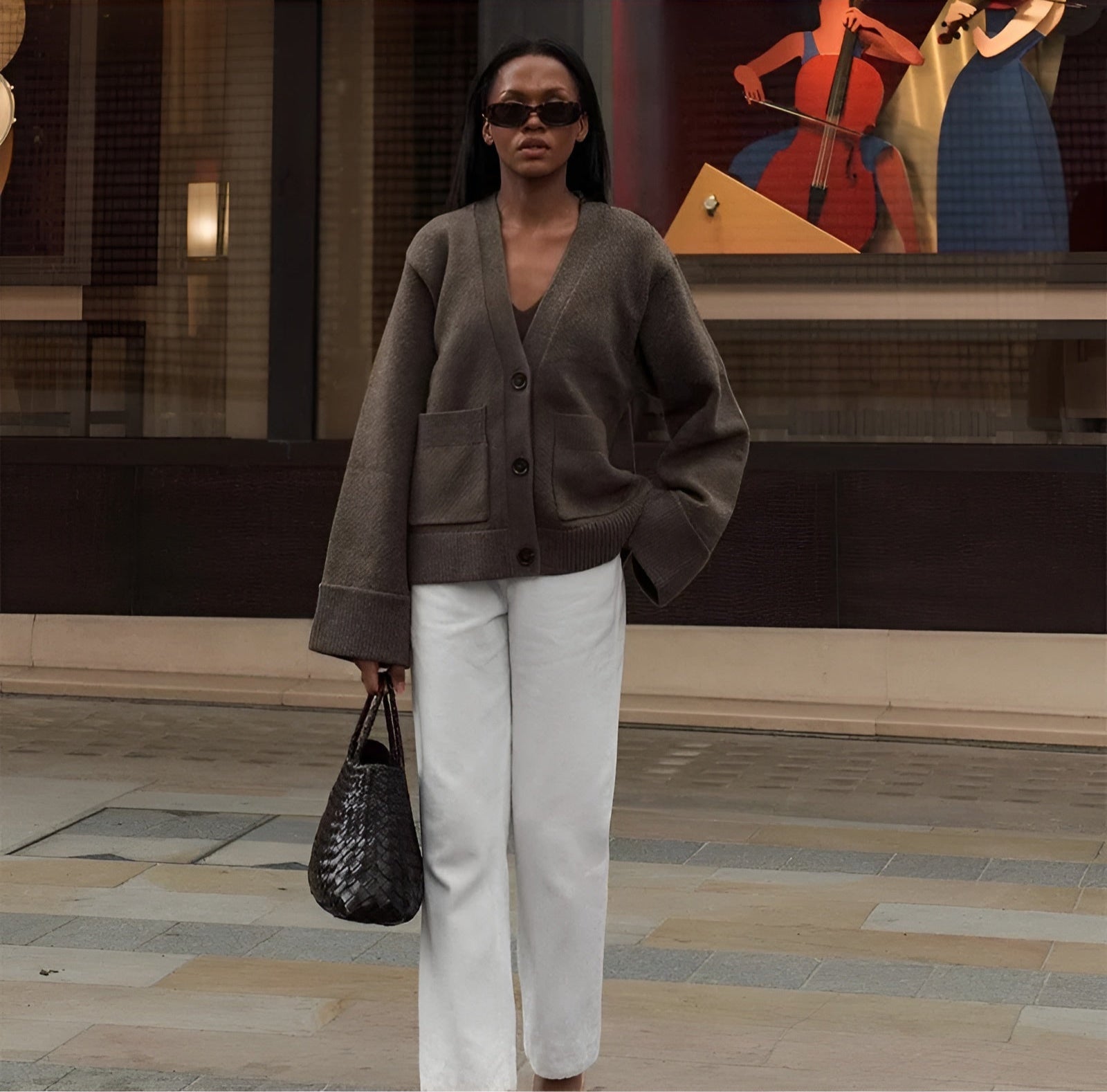 Sara™ | V-hals Vest med Knapper