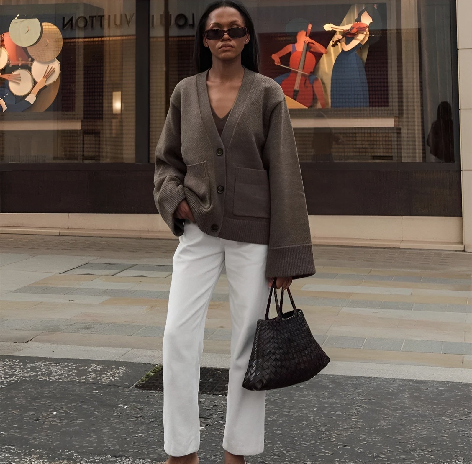 Sara™ | V-hals Vest med Knapper