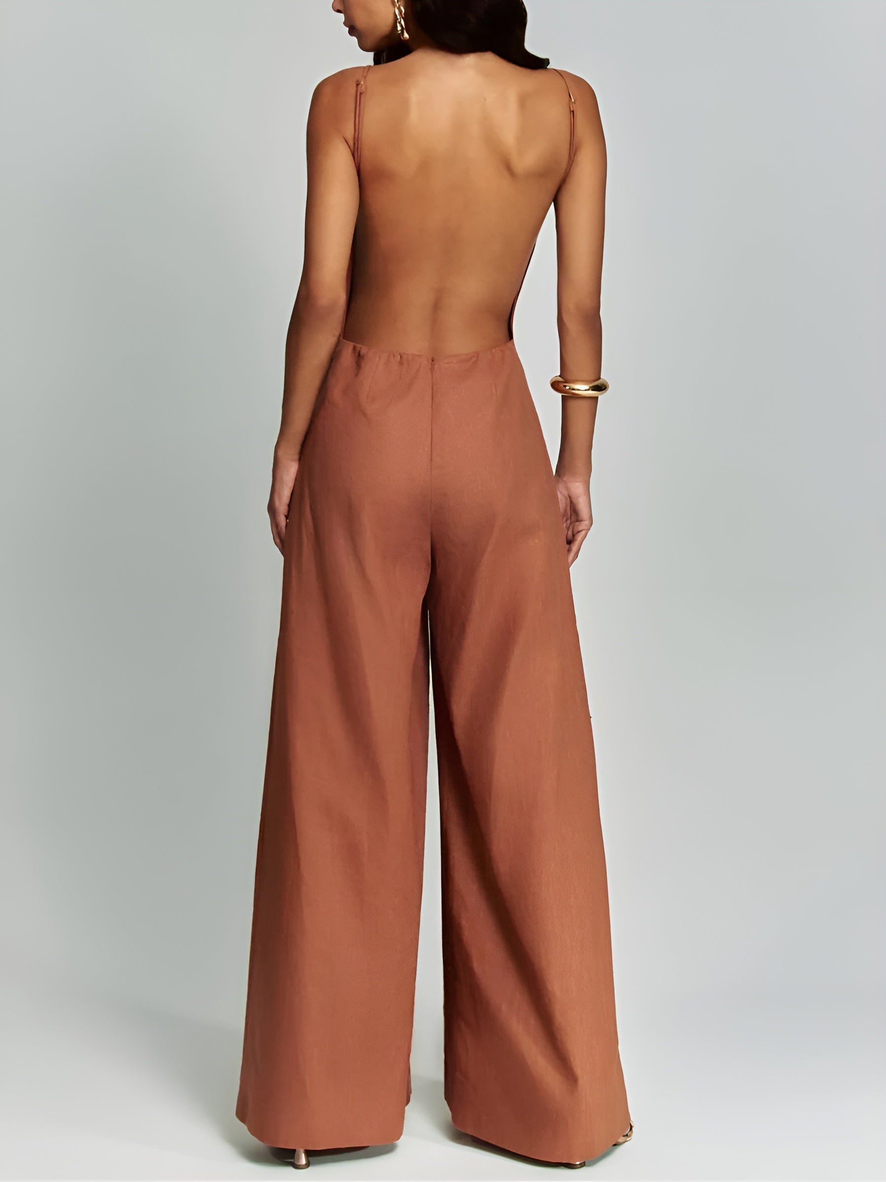 Helena™ | Brun Halter Jumpsuit