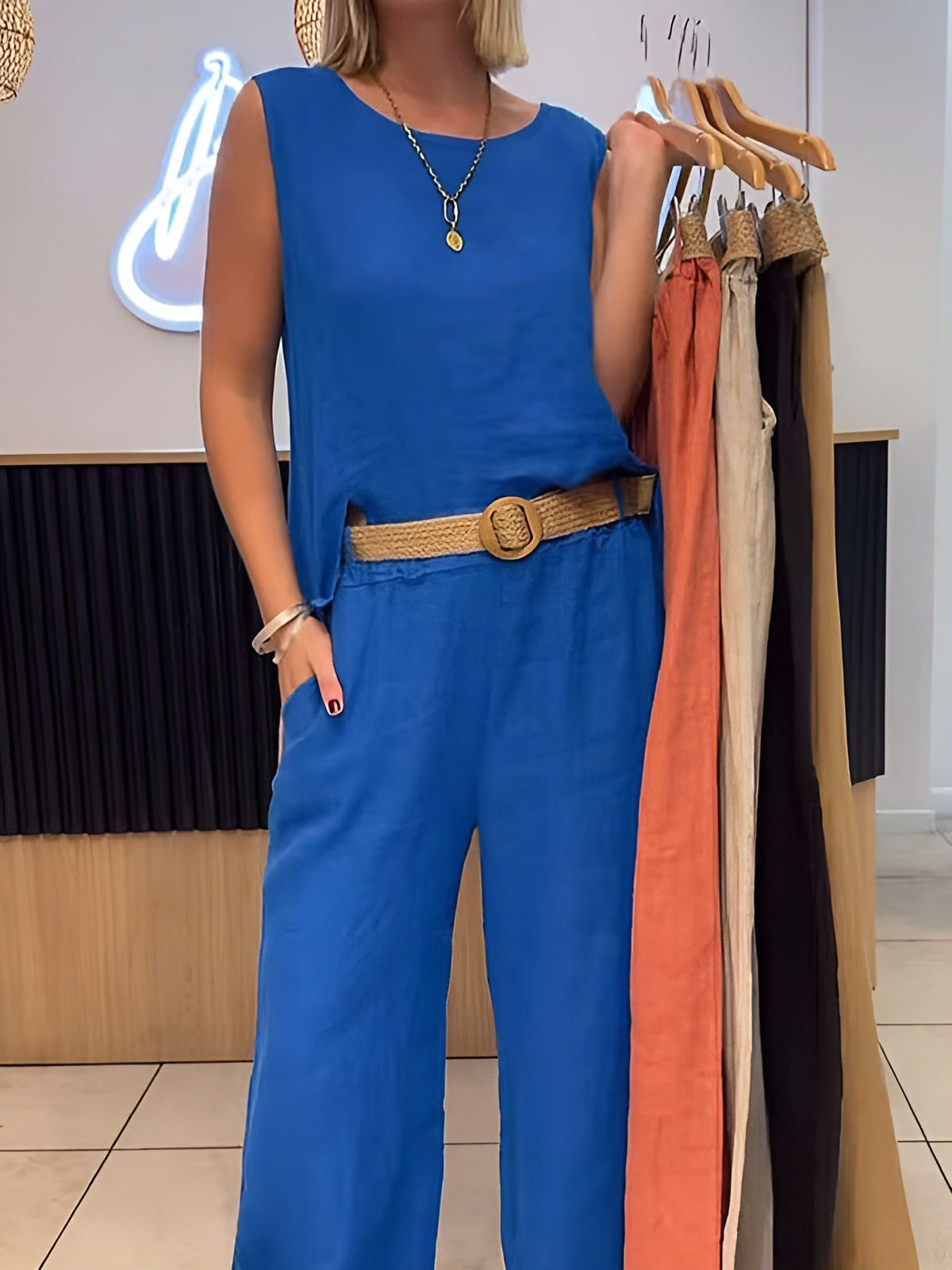 Runa™ | To-delt Sett i Bomull og Lin