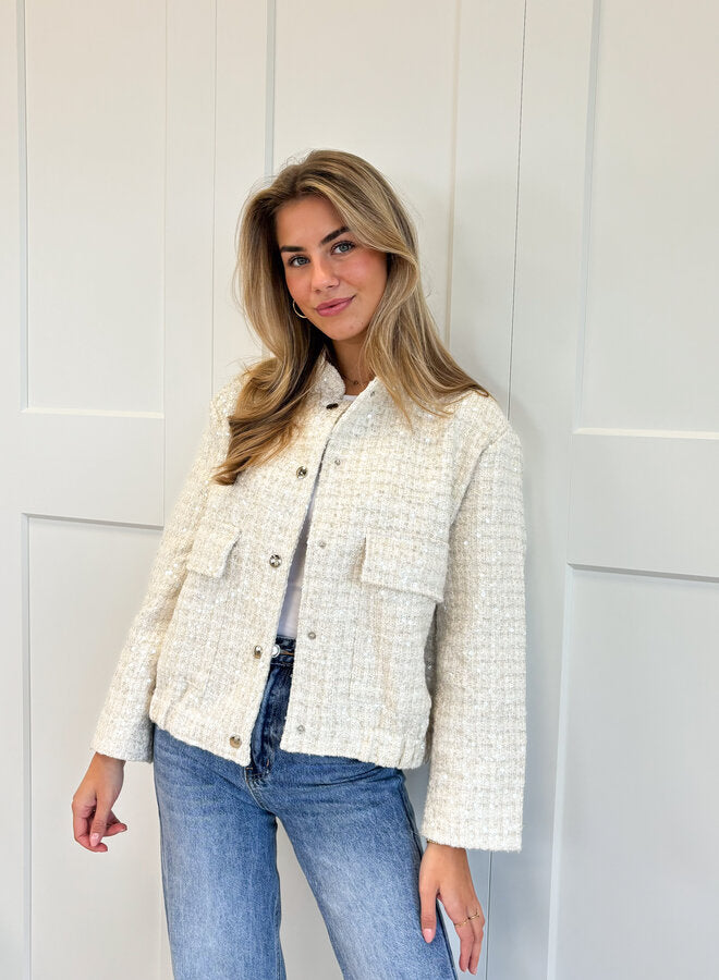 Mila™ | Glitterjakke Beige