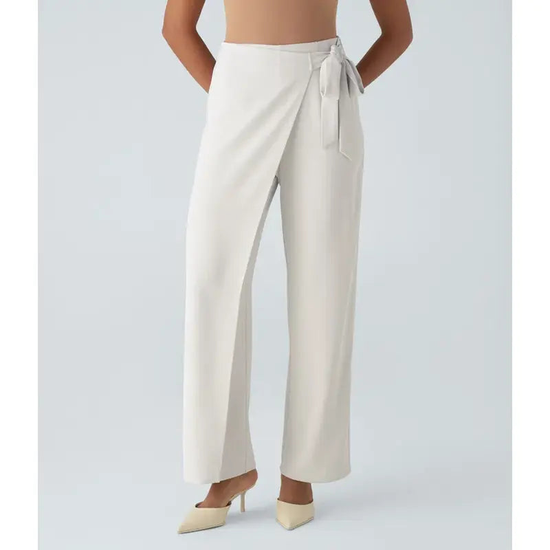 Lila | Bukser med vide ben og høy midje