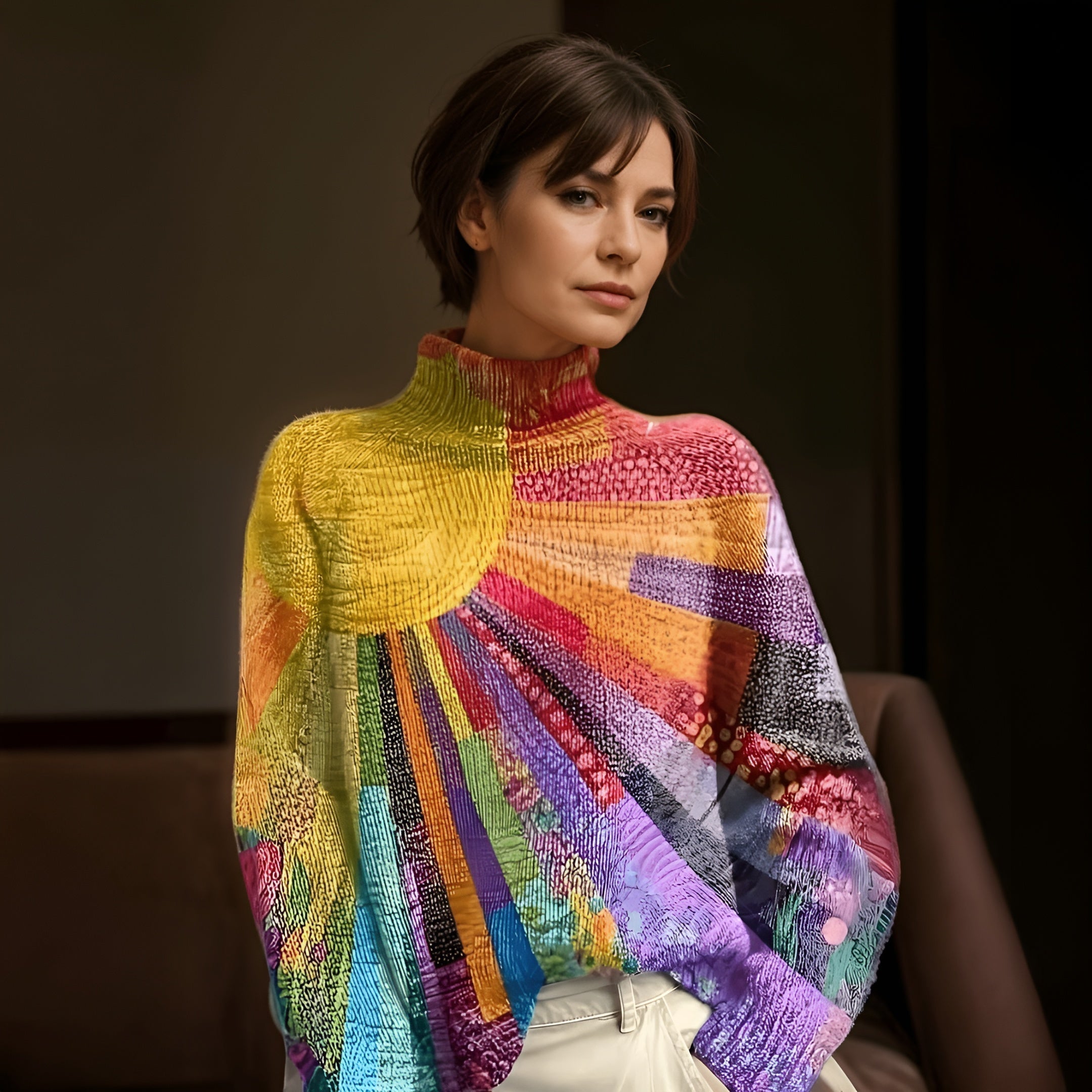 Amelia™ | Fargerik Polotrøye